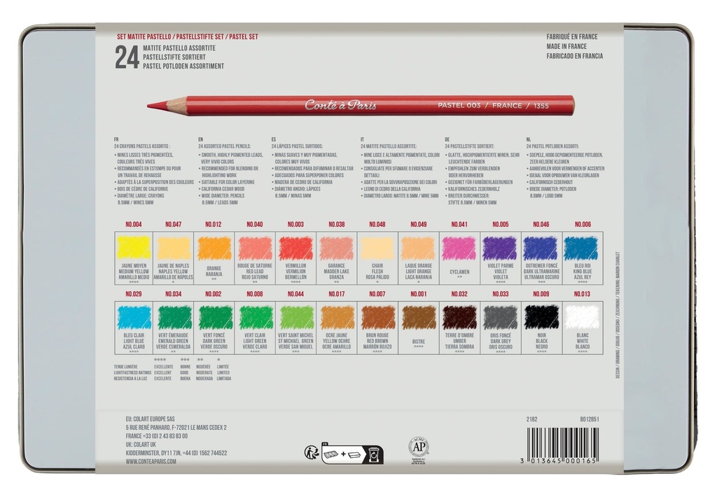 CRAYONES PASTEL X24 CAJA DE METAL - CONTE