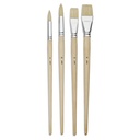 SET DE PINCELES DE MANGO CORTO DE POLIAMIDA BLANCA - PEBEO