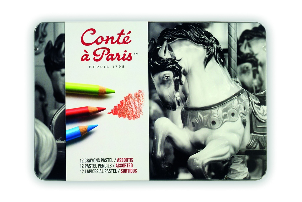 CRAYONES PASTEL X12 LAPIZ CAJA DE METAL - CONTE
