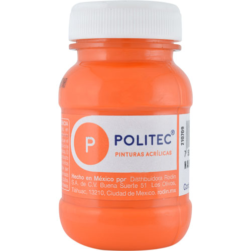 PINTURA ACRILICA 100ML NARANJA NO.308 - POLITEC
