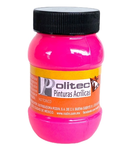 PINTURA ACRILICA 100ML ROSA FLUO L-806 - POLITEC