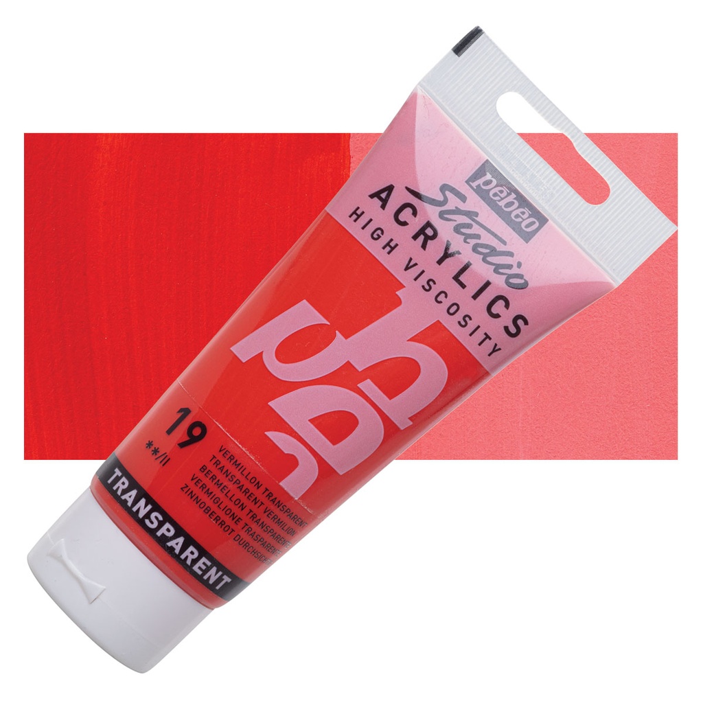 ACRILICO STUDIO 100ML TRANSP VERMIL NO.19 - PEBEO