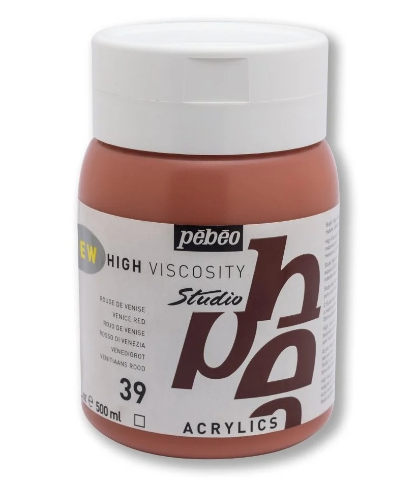 ACRILICO STUDIO 500ML VENIS-RED NO.39 - PEBEO