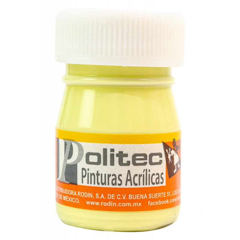 PINTURA ACRILICA 20ML AMARILLO PASTEL NO.329 - POLITEC