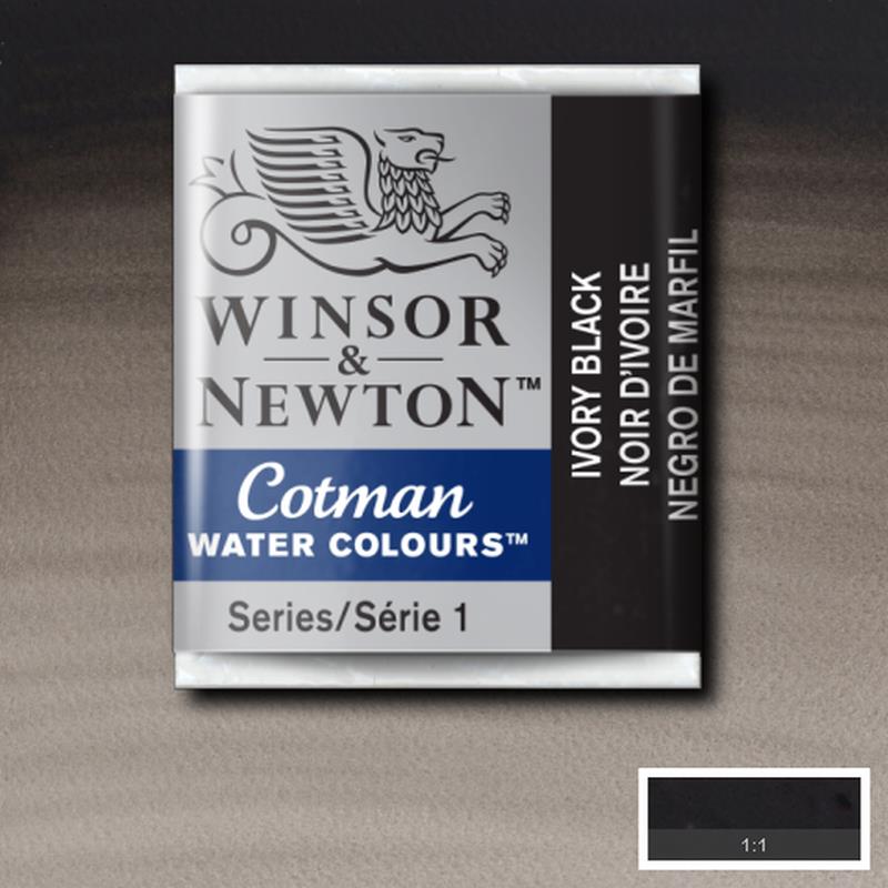 ACUARELA COTMAN EN PASTILLA IVORY BLACK 0301331 - WINSOR & NE
