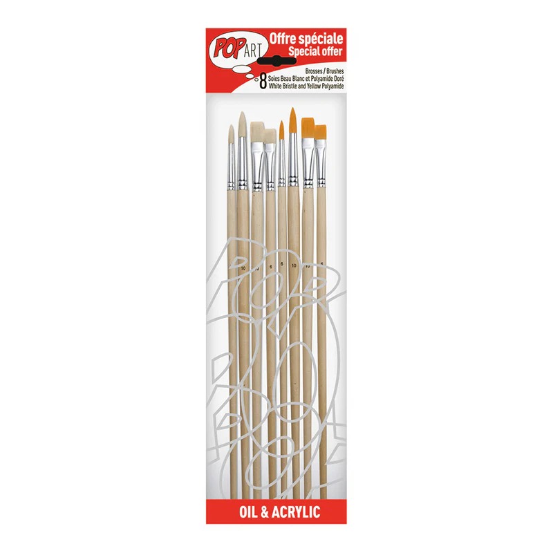 SET DE PINCELES 4 DE CERDA 4 SINTETICOS - PEBEO