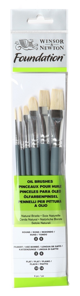 SET DE 6 PINCELES CORTOS FOUNDATION OIL - WINSOR & NE