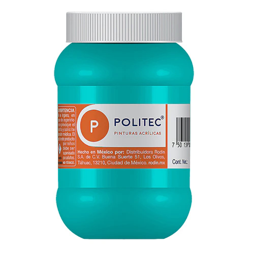 PINTURA ACRILICA 500ML TURQUESA NO.324 - POLITEC