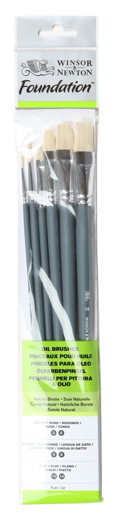 SET DE 6 PINCELES LARGOS FOUNDATION OIL - WINSOR & NE