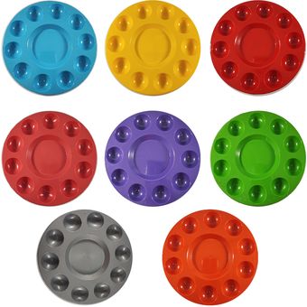 PALETA PLASTICA REDONDA 17CMS VARIOS COLORES - MONT MARTE