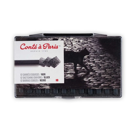 [646217502373] BARRAS DE ESBOZO NEGRO HB X10 - CONTE