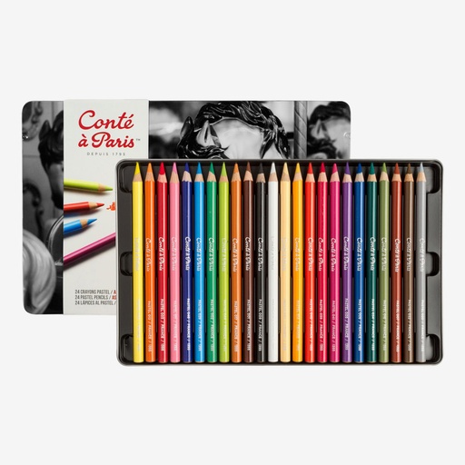 [3013645000165] CRAYONES PASTEL X24 CAJA DE METAL - CONTE