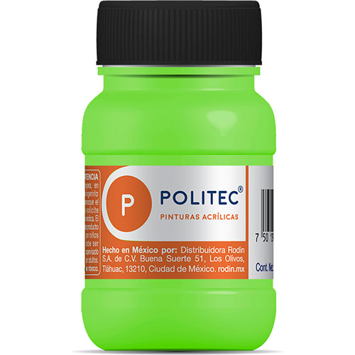 [7501139116905] PINTURA ACRILICA 100ML VERDE FLUO L-804 - POLITEC
