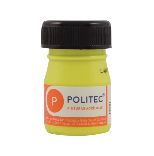 [7501139136088] PINTURA ACRILICA 20ML AMARILLO FLUO L-801 - POLITEC