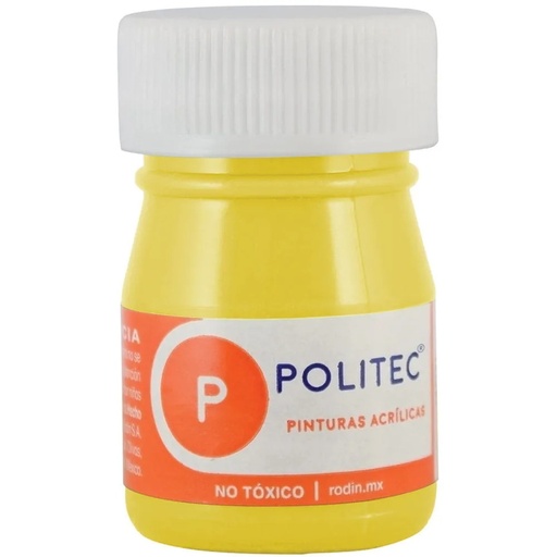 [7501230031817] PINTURA ACRILICA 20ML AMARILLO MEDIO NO.318 - POLITEC