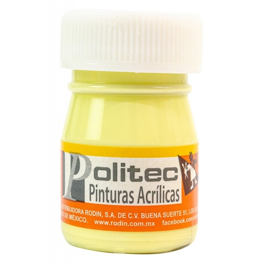 [7501230032913] PINTURA ACRILICA 20ML AMARILLO PASTEL NO.329 - POLITEC