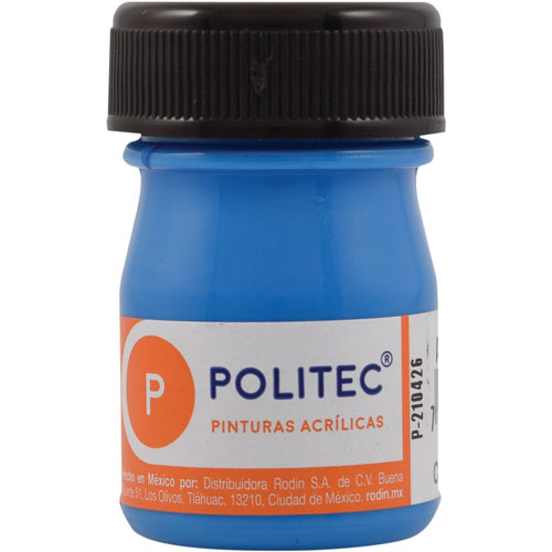 [7501230080518] PINTURA ACRILICA 20ML AZUL FLUO L-805 - POLITEC
