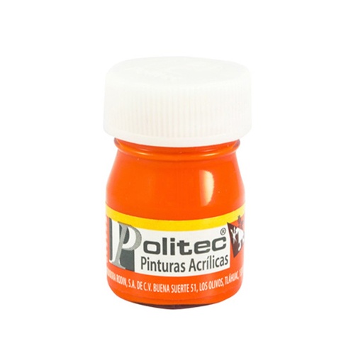 [7501230030810] PINTURA ACRILICA 20ML NARANJA NO.308 - POLITEC