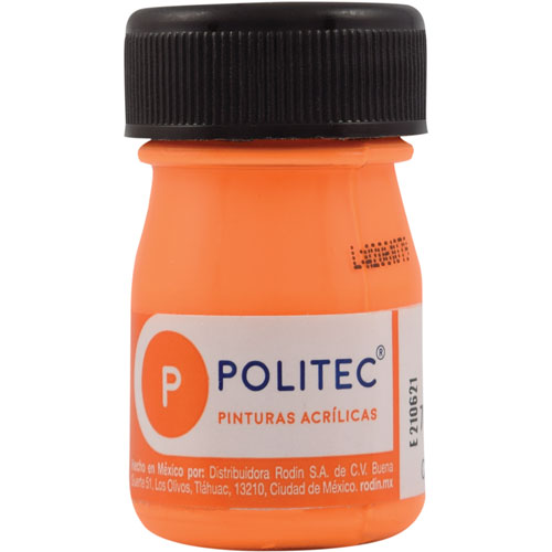 [7501230080310] PINTURA ACRILICA 20ML NARANJA FLUO L-803 - POLITEC