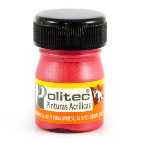 [7501230052119] PINTURA ACRILICA 20ML ROJO NACARADO NO.521 - POLITEC