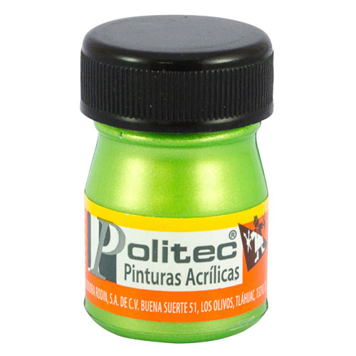 [7501230052812] PINTURA ACRILICA 20ML VERDE HOJA NACARADO NO.528 - POLITEC