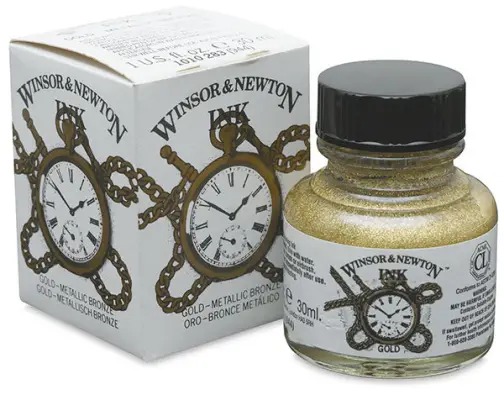 [5012572003391] TINTA PARA DIBUJO DORADA 30 ML - WINSOR & NE