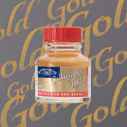 [094376907292] TINTA PARA CALIGRAFIA DORADO 30ML - WINSOR & NE