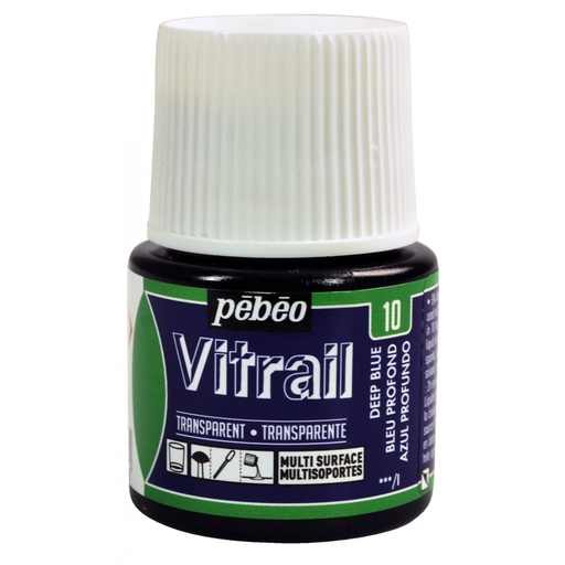 [3167860500105] VITRAIL 45ML AZUL PROFUNDO #10 TRANSPARENTE - PEBEO