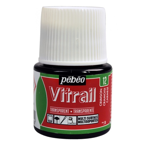 [3167860500129] VITRAIL 45ML CARMESI #12 TRANSPARENTE - PEBEO
