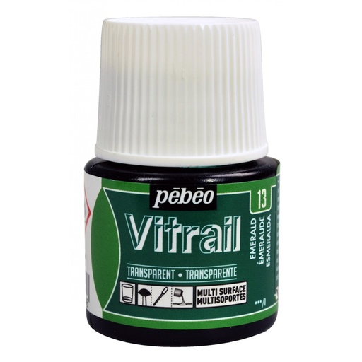 [3167860500136] VITRAIL 45ML ESMERALDA #13 TRANSPARENTE - PEBEO