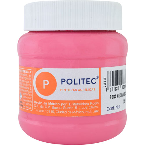[7501230033743] PINTURA ACRILICA 250ML ROSA MEX NO.337 - POLITEC