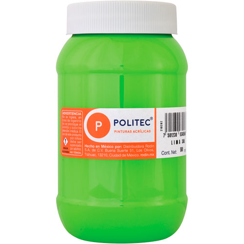 [7501230034566] PINTURA ACRILICA 500ML LIMA NO.345 - POLITEC