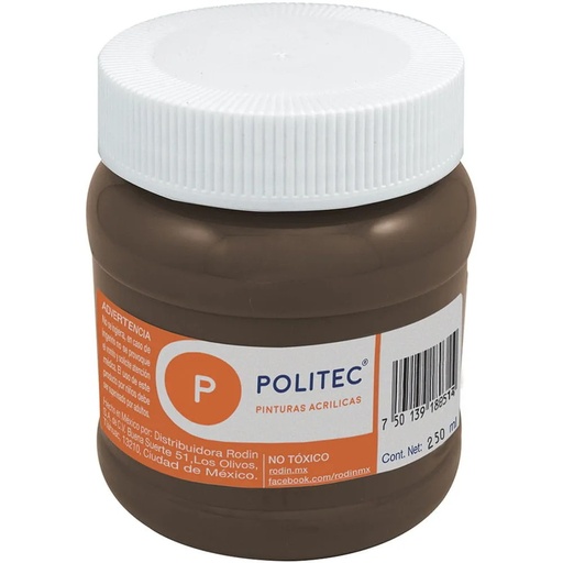 [7501230030445] PINTURA ACRILICA 250ML SOMBRA CAFE NO.304 - POLITEC