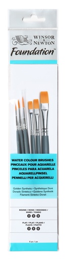 [884955030639] SET DE 6 PINCELES CORTOS FOUNDATION WATERCOLOUR - WINSOR & NE