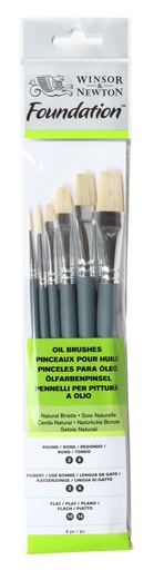 [884955030738] SET DE 6 PINCELES CORTOS FOUNDATION OIL - WINSOR & NE