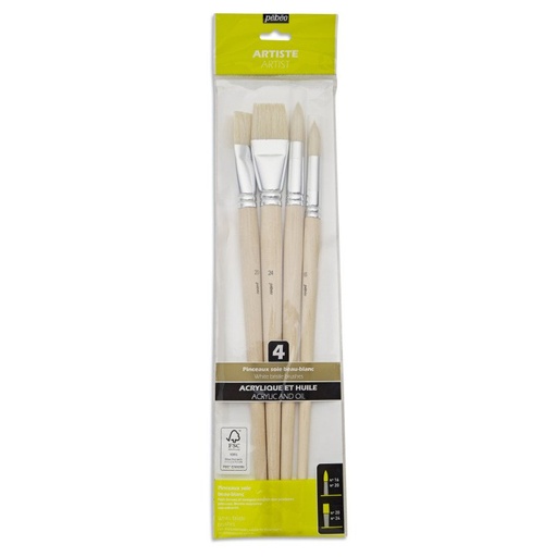 [3167869524027] SET DE PINCELES 4 DE POLIAMIDA BLANCA - PEBEO