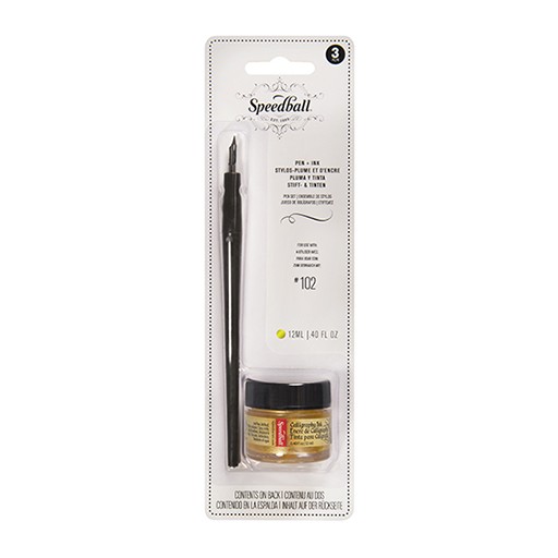 [651032941566] SET DE TINTA CHINA GOLD Y PLUMILLA CALIGRAFICA - SPEEDBALL