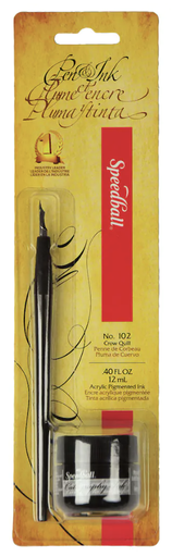 [651032941498] SET DE TINTA NEGRO Y PLUMILLA CALIGRAFICA - SPEEDBALL