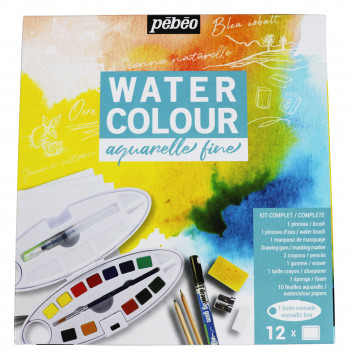 [3167863002057] SET DE ACUARELAS EN PASTILLA 12 COLORES OVAL