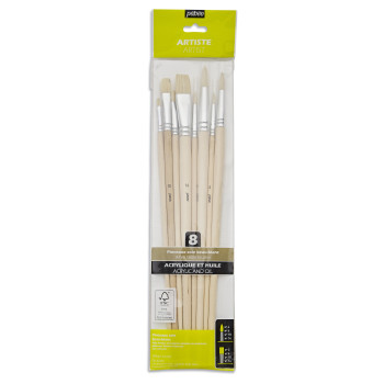 [3167869524034] SET 8 PINCELES (4 REDONDOS/4 PLANOS) CERDA